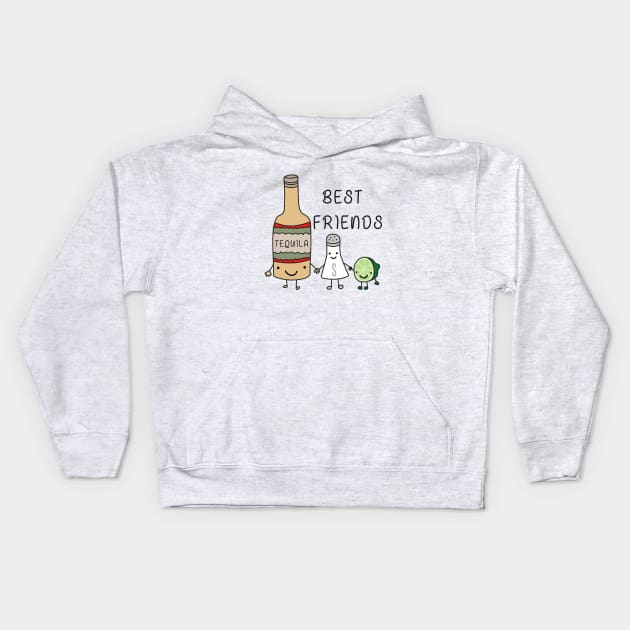 tequila best friends Kids Hoodie by atasistudio